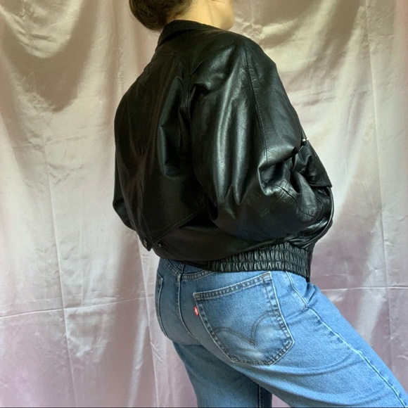 Vintage 90s Wilson’s Leather Bomber Leather Jacket - Picture 11 of 12